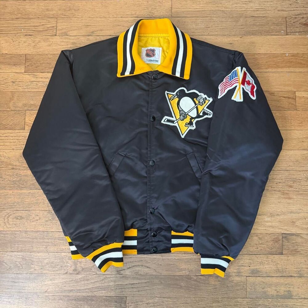 NHL 80's Vintage Pittsburg Penguins satin bomber jacket